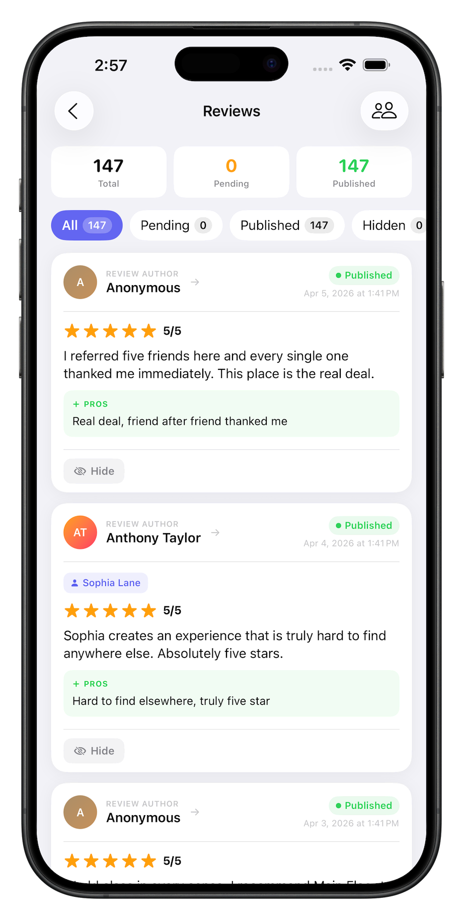 Soloist app screen
