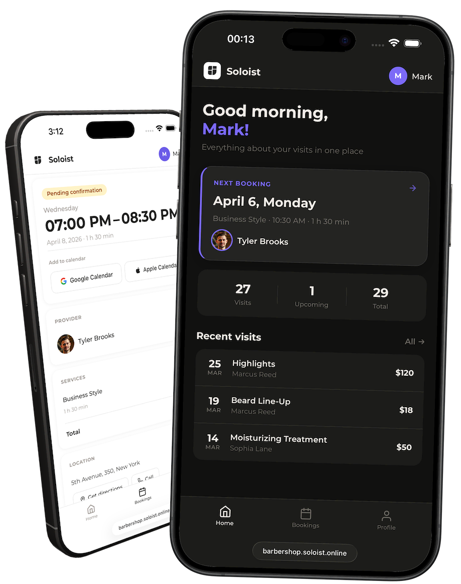 Client cabinet — booking
